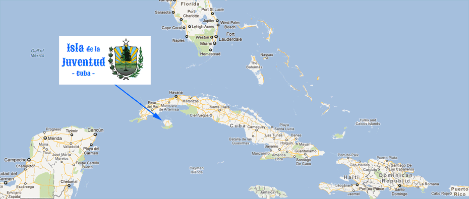Plano de situación de la Isla de la Juventud